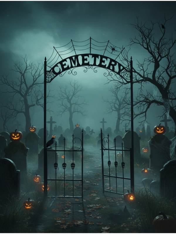 Entrée de cimetière 270cm - Décoration Halloween terrifiante et durable