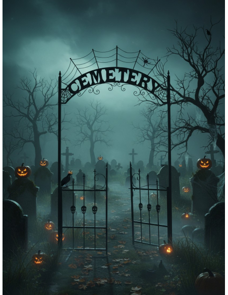 Entrée de cimetière 270cm - Décoration Halloween terrifiante et durable