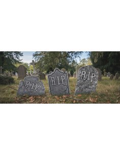 Pierres tombales RIP - Lot de 3 pour un cimetière Halloween terrifiant