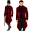Veste Queue-de-Pie Gothique Homme en Velours Bordeaux – Costume Vampire et Gentleman (S à XXL)