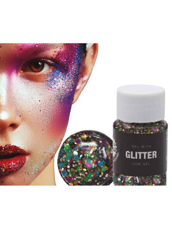 Gel Pailleté Maquillage – Visage & Corps 20 g – Effet Scintillant Fête