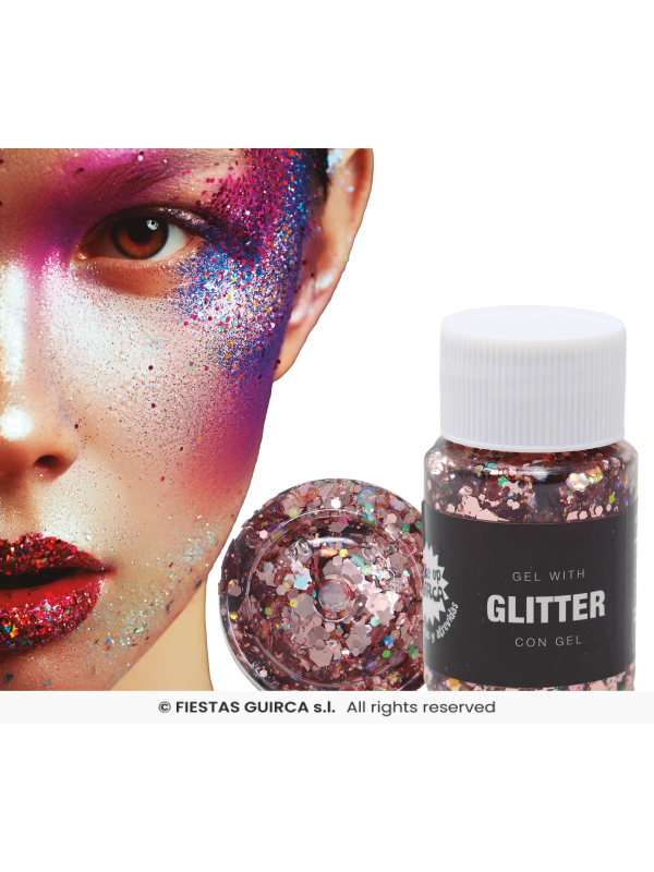 Gel Pailleté Or Rose (Rose Gold) – Maquillage Visage & Corps en Tube 20 g