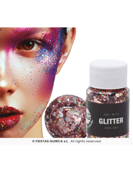 Gel Pailleté Or Rose (Rose Gold) – Maquillage Visage & Corps en Tube 20 g