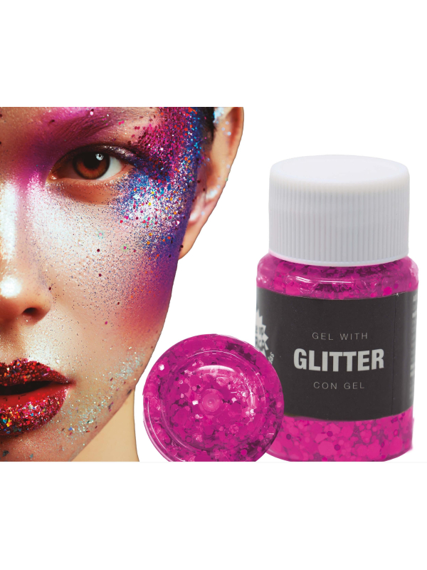 Gel Pailleté Fuchsia – Maquillage Visage, Corps & Cheveux (20 g