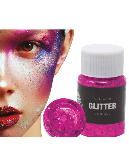 Gel Pailleté Fuchsia – Maquillage Visage, Corps & Cheveux (20 g
