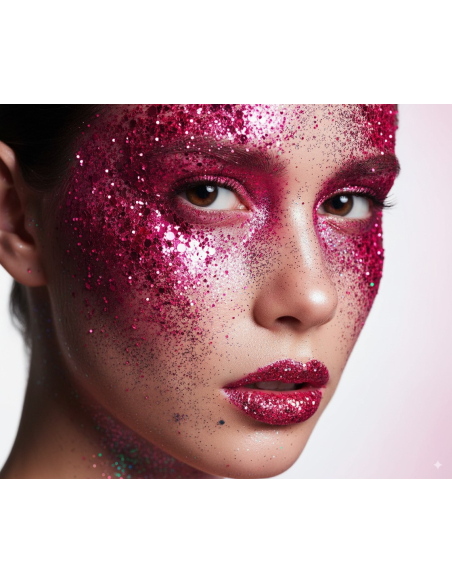 Gel Pailleté Fuchsia – Maquillage Visage, Corps & Cheveux (20 g