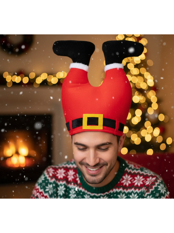 Chapeau de Noël Humour « Père Noël Coincé » – Bonnet Rigolo Adulte