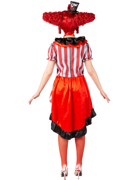 Déguisement Clown Femme – Robe Asymétrique Rouge & Blanche (Tailles M et XL)