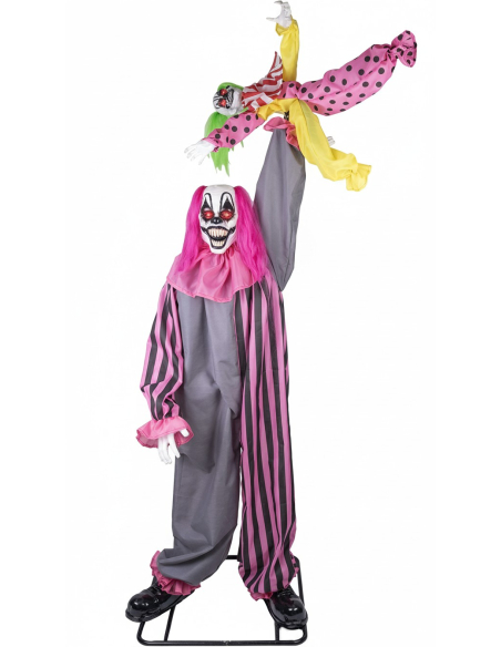 Automate Halloween 210 cm – Clown Terrifiant avec Fillette Animée