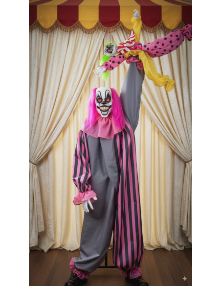 Automate Halloween 210 cm – Clown Terrifiant avec Fillette Animée