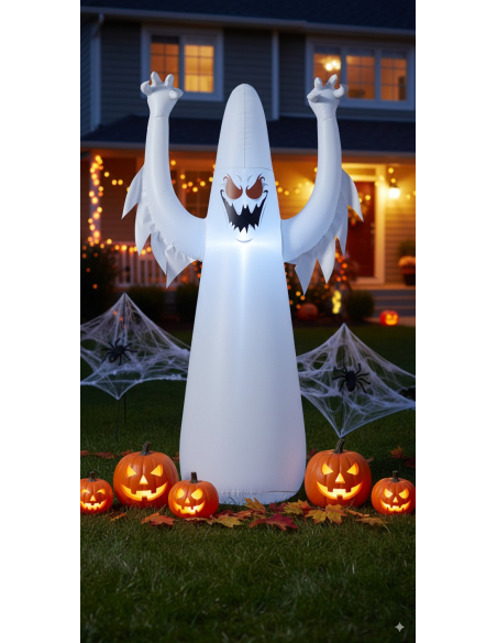Fantôme Gonflable 2 m – Décoration Halloween XXL Effrayante