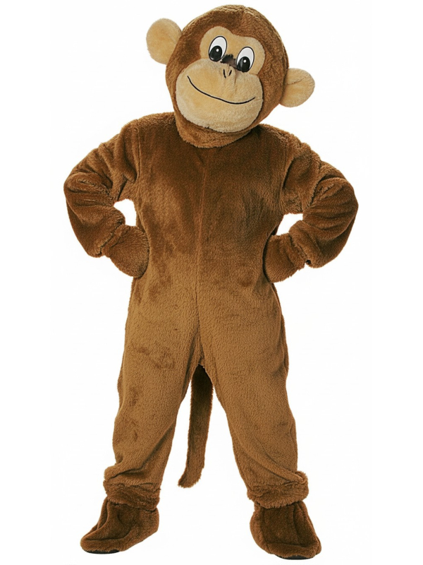Mascotte de Singe – Costume Promotionnel en Peluche avec Tête, Gants et Pieds