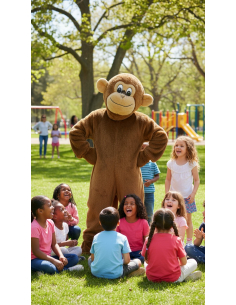 Mascotte de Singe – Costume Promotionnel en Peluche avec Tête, Gants et Pieds
