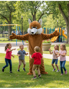 Mascotte de Renard – Costume Promotionnel avec Tête, Gants et Pieds