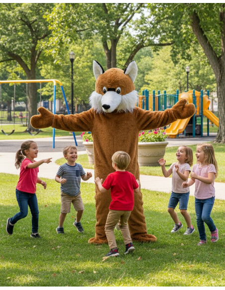 Mascotte de Renard – Costume Promotionnel avec Tête, Gants et Pieds
