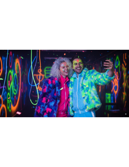 Veste en Peluche Multicolore Bleu/Violet/Rose – Carnaval et Soirées