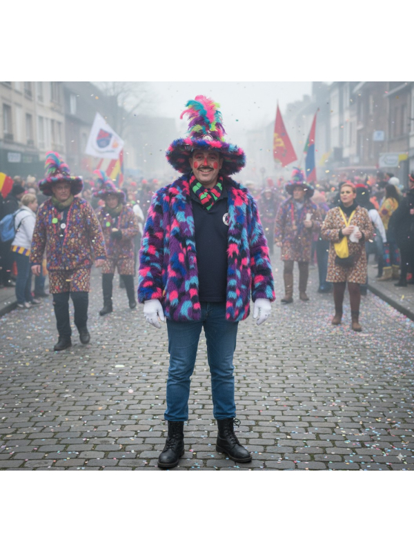 Veste en Peluche Multicolore Bleu/Violet/Rose – Carnaval et Soirées