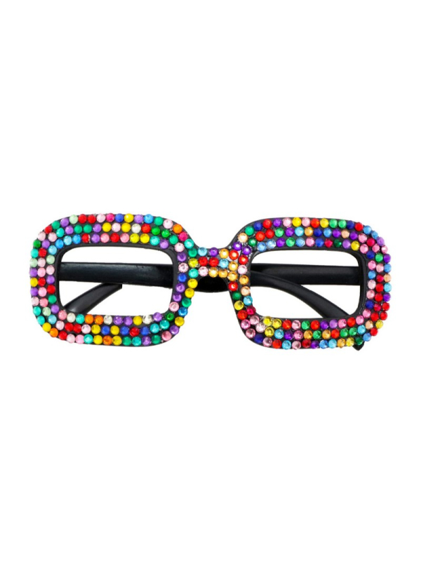Lunettes Strass Multicolores – Look Disco, Funky et Festival