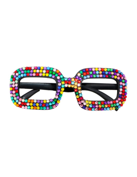 Lunettes Strass Multicolores – Look Disco, Funky et Festival