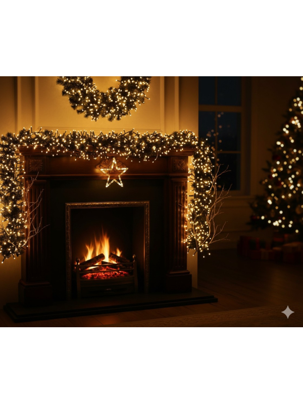 Guirlande de Noël 240 LED – 20 m Blanc Chaud, Multifonction, sur Piles