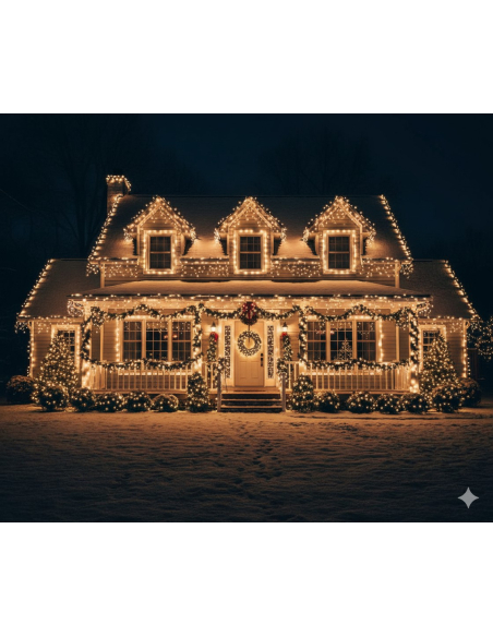 Guirlande de Noël 240 LED – 20 m Blanc Chaud, Multifonction, sur Piles