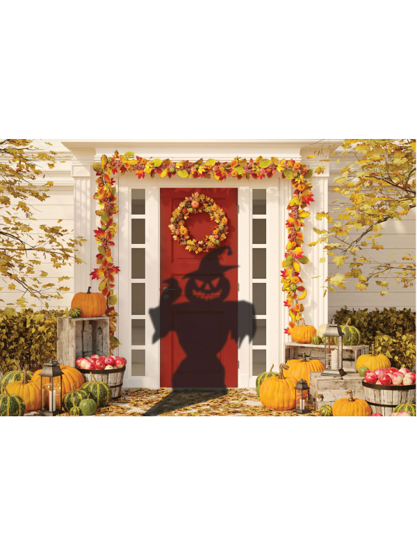 Projecteur Épouvantail Citrouille Halloween – Scène Lumineuse Extérieure avec Minuterie