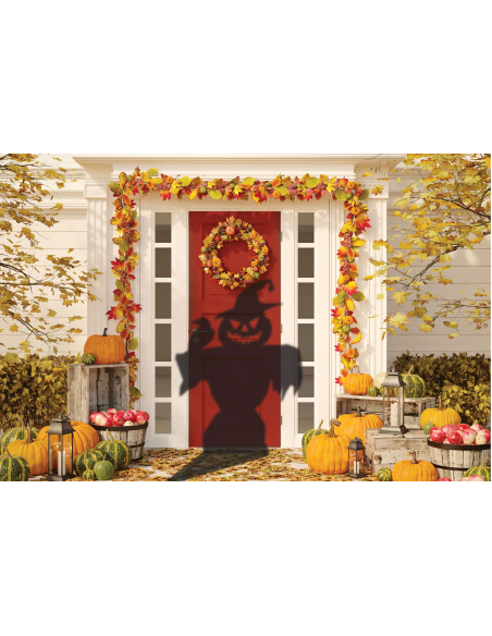 Projecteur Épouvantail Citrouille Halloween – Scène Lumineuse Extérieure avec Minuterie