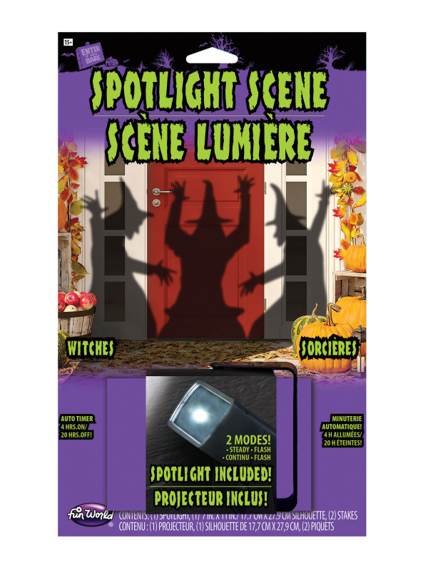 Projecteur Sorcière Halloween – Scène Lumineuse Extérieure avec Minuterie