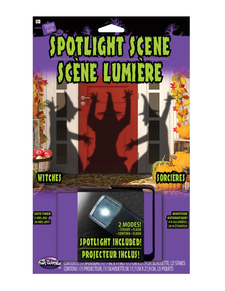 Projecteur Sorcière Halloween – Scène Lumineuse Extérieure avec Minuterie