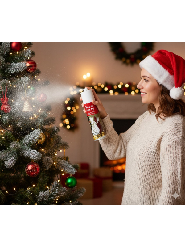 Spray Neige de Noël – Effet Flocons pour Décorations Festives