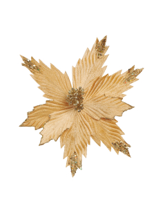 Fleur de Noël Dorée 25 cm – Décoration Chic pour Sapin et Table 2