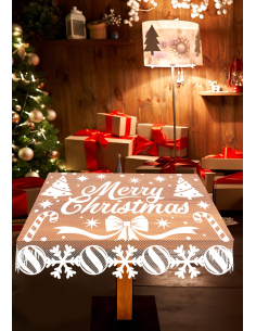 Nappe Carrée Merry Christmas 100 x 75 cm – Ambiance de Noël Authentique