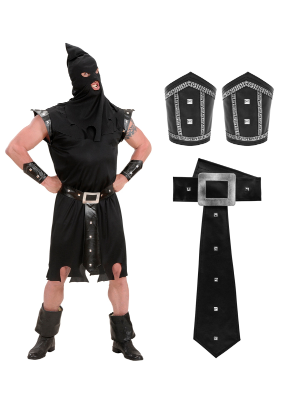 Déguisement de bourreau noir pour homme – Costume médiéval terrifiant