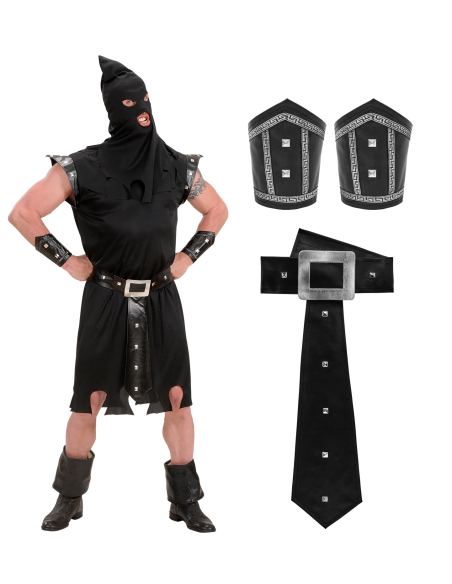 Déguisement de bourreau noir pour homme – Costume médiéval terrifiant