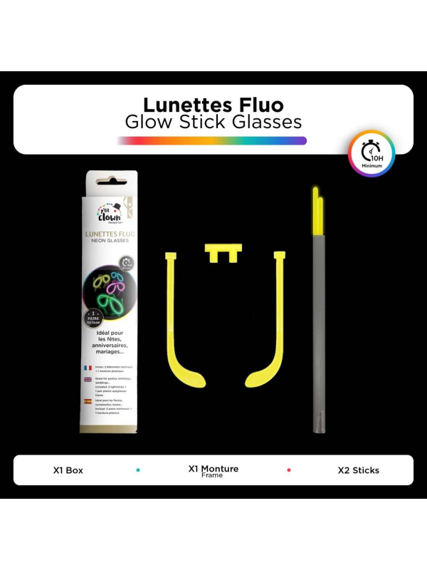 Lunettes fluorescentes – Accessoire lumineux festif pour soirées, festivals et événements