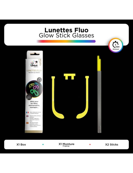 Lunettes fluorescentes – Accessoire lumineux festif pour soirées, festivals et événements