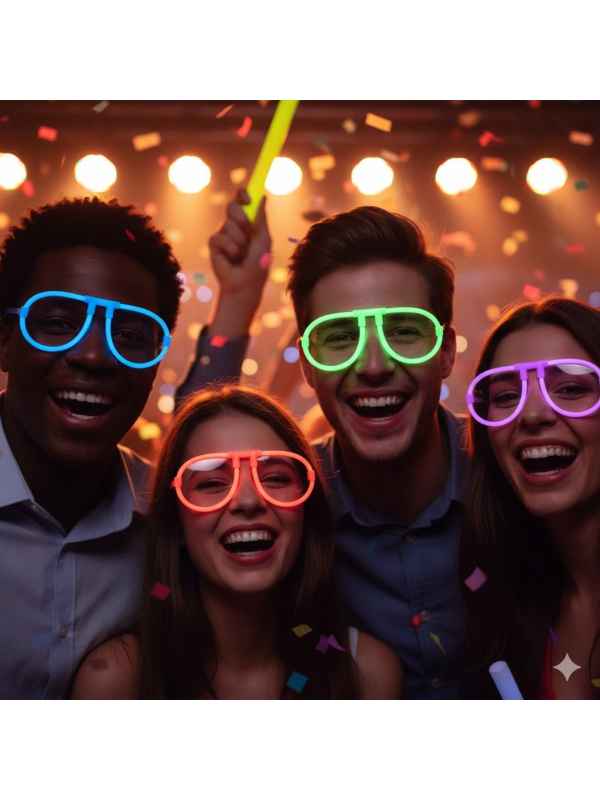 Lunettes fluorescentes – Accessoire lumineux festif pour soirées, festivals et événements