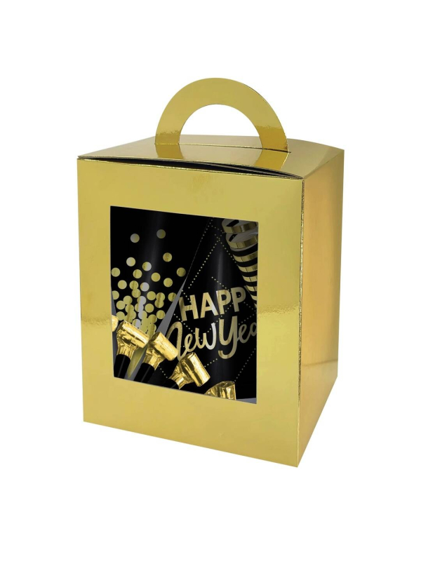 Kit cotillons 10 personnes – Coffret festif noir et or pour Nouvel An