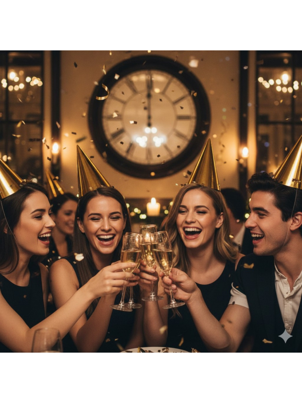 Chapeaux pointus or – Lot de 6 pour fête et Nouvel An