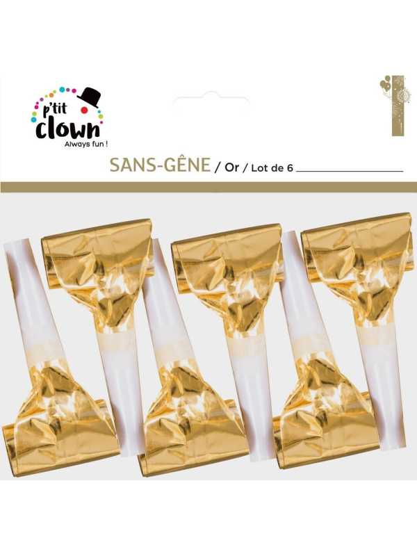 Sans-gênes - lot de 6 - or pour fêtes et nouvel an