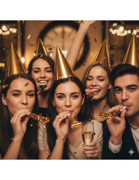 Sans-gênes - lot de 6 - or pour fêtes et nouvel an