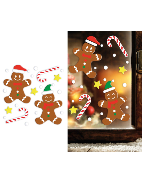 Décoration en gel Noël 20 × 25 cm – Biscuits pain d’épice