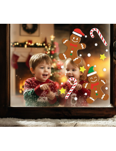 Décoration en gel Noël 20 × 25 cm – Biscuits pain d’épice