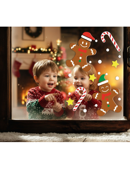 Décoration en gel Noël 20 × 25 cm – Biscuits pain d’épice