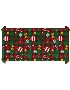 Nappe de Noël 137 × 274 cm – Motif sucre d’orge festif 2