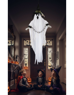 Petit Fantôme Enchaîné Lumineux - 80 cm à Suspendre | Décoration Halloween 2
