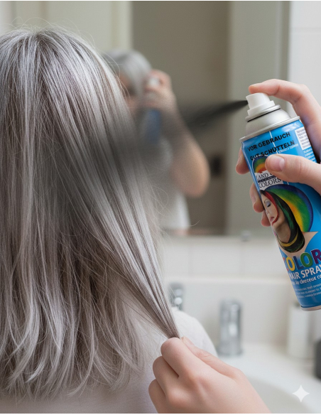 Laque cheveux noirs 111 ml – Spray colorant temporaire pour Halloween
