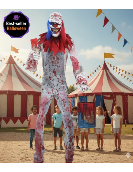 Automate Halloween Arty, le Clown 213 cm qui peint avec du sang