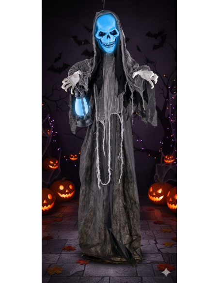 Automate Halloween Fantôme Suspendu 180 cm – Animatronic Son & Lumière