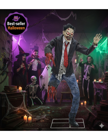 Animatronic Zombie Amputé (1.80) : Horreur et Décadence pour Halloween